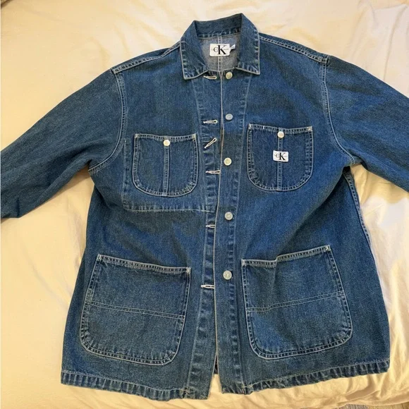 Vintage Calvin Klein Lightweight Denim Work Jacket - Picture 2 of 3